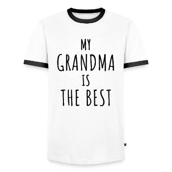 la meilleure grand-mère / j ai la meilleure mamie - T-shirt contrasté Homme - blanc/noir - Devant - AI Model Female 172 light (172cm) & AI Model Male 178 dark (178cm)