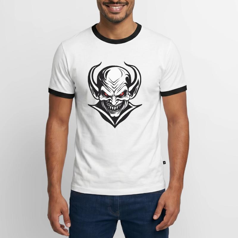 Devil / Hell / Horror / Devilish / Evil Men's Ringer Shirt