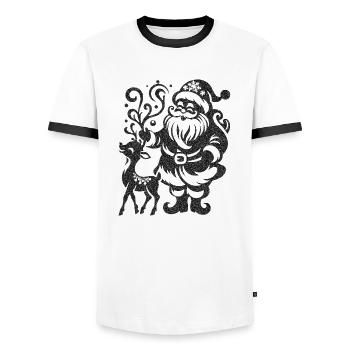 Weihnachten Weihnachtsmann Weihnachtsmann ungezogene Feiertage Winter - Männer Kontrast-T-Shirt - Weiß/Schwarz - Vorne - AI Model Female 172 light (172cm) & AI Model Male 178 dark (178cm)