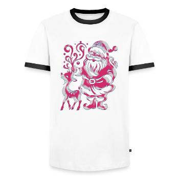 Weihnachten Weihnachtsmann Weihnachtsmann ungezogene Feiertage Winter - Männer Kontrast-T-Shirt - Weiß/Schwarz - Vorne - AI Model Female 172 light (172cm) & AI Model Male 178 dark (178cm)