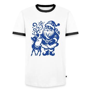 Weihnachten Weihnachtsmann Weihnachtsmann ungezogene Feiertage Winter - Männer Kontrast-T-Shirt - Weiß/Schwarz - Vorne - AI Model Female 172 light (172cm) & AI Model Male 178 dark (178cm)