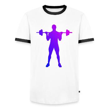 Krafttraining Ausdauertraining Cardio Damen - Männer Kontrast-T-Shirt - Weiß/Schwarz - Vorne - AI Model Female 172 light (172cm) & AI Model Male 178 dark (178cm)