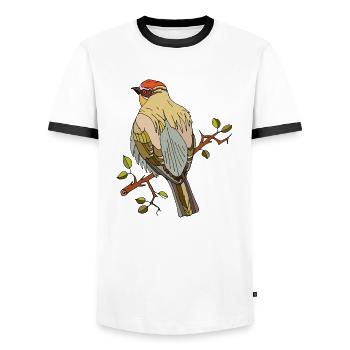 Colorful bird - Men's Ringer Shirt - white/black - Front - AI Model Female 172 light (172cm) & AI Model Male 178 dark (178cm)