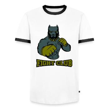 Dog Fighter Fight Club - Men's Ringer Shirt - white/black - Front - AI Model Female 172 light (172cm) & AI Model Male 178 dark (178cm)