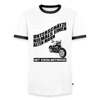Lustiges Motorrad Design, lustiger Motorrad Spruch - Männer Kontrast-T-Shirt - Weiß/Schwarz - Vorne - AI Model Female 172 light (172cm) & AI Model Male 178 dark (178cm)