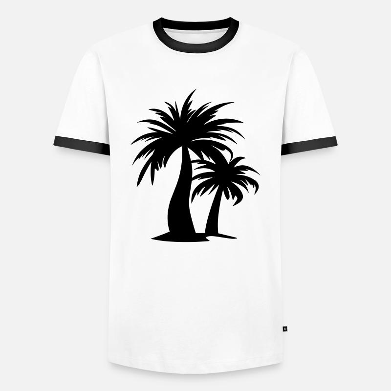 palm tree - Men's Ringer Shirt - white/black
