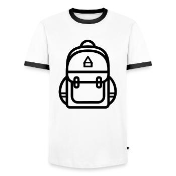 Backpack - Men's Ringer Shirt - white/black - Front - AI Model Female 172 light (172cm) & AI Model Male 178 dark (178cm)
