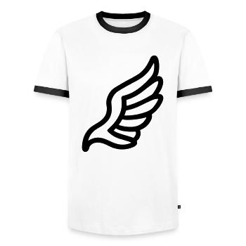 Ailes d'ange - T-shirt contrasté Homme - blanc/noir - Devant - AI Model Female 172 light (172cm) & AI Model Male 178 dark (178cm)