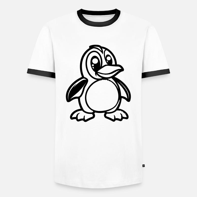 Penguin Comic - Men's Ringer Shirt - white/black