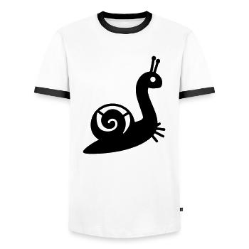 Snail - Men's Ringer Shirt - white/black - Front - AI Model Female 172 light (172cm) & AI Model Male 178 dark (178cm)