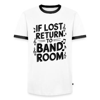 Perfect for musicians with a sense of humor - Men's Ringer Shirt - white/black - Front - AI Model Female 172 light (172cm) & AI Model Male 178 dark (178cm)
