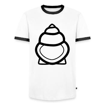 Coquillage - T-shirt contrasté Homme - blanc/noir - Devant - AI Model Female 172 light (172cm) & AI Model Male 178 dark (178cm)
