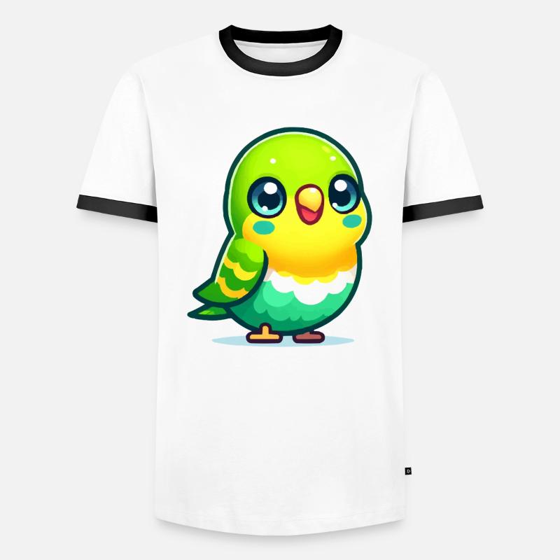Budgerigar - Men's Ringer Shirt - white/black