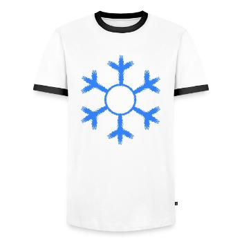 Schneeflocke Winter Kalt Kälte - Männer Kontrast-T-Shirt - Weiß/Schwarz - Vorne - AI Model Female 172 light (172cm) & AI Model Male 178 dark (178cm)