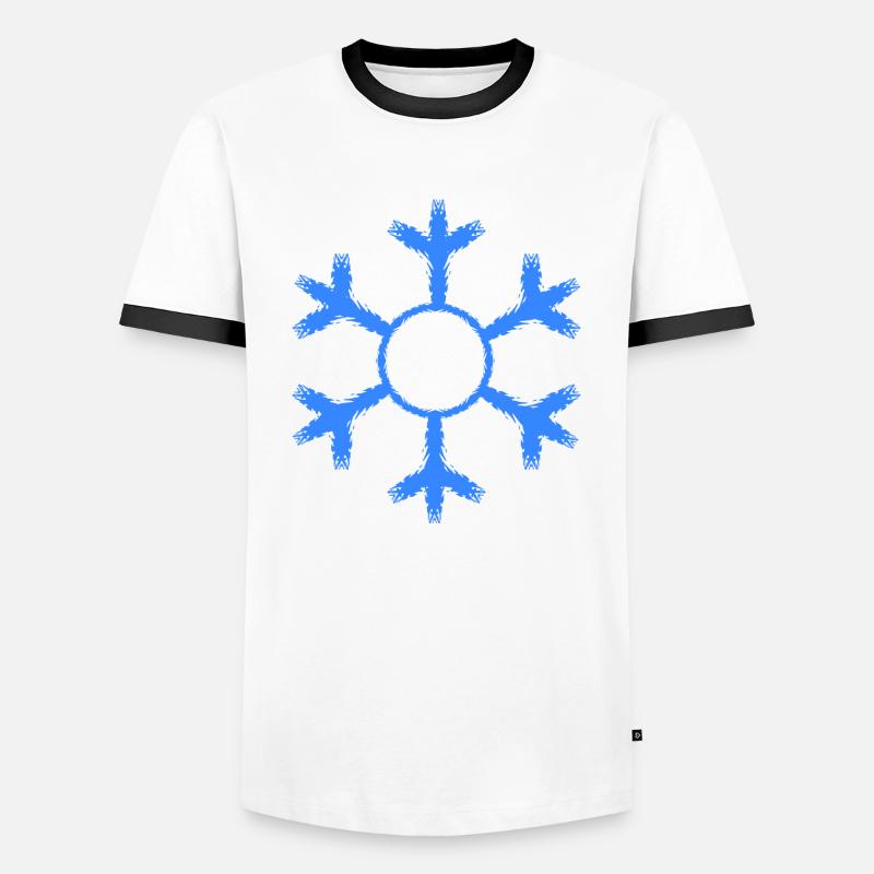 Snowflake winter cold cold - Men's Ringer Shirt - white/black