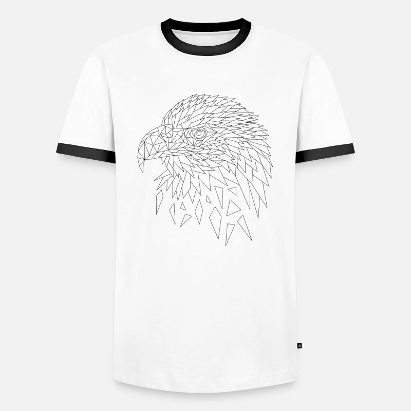 Sea eagle eagle polygons - Men's Ringer Shirt - white/black