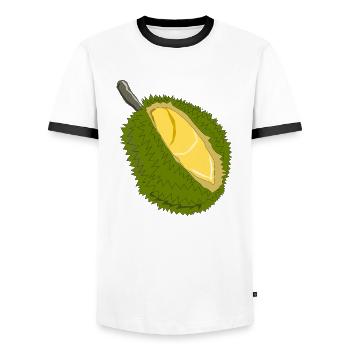 guanabana jackfruit jackfruit veggie veggie frui - Men's Ringer Shirt - white/black - Front - AI Model Female 172 light (172cm) & AI Model Male 178 dark (178cm)