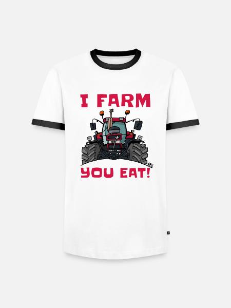 Ich Bauernhofs Fall essen - Männer Kontrast-T-Shirt - Weiß/Schwarz