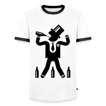 Marié avec 3 bières (enterrement de vie de garçon / enterrement de vie de garçon / L / B) - T-shirt contrasté Homme - blanc/noir - Devant - AI Model Female 172 light (172cm) & AI Model Male 178 dark (178cm)