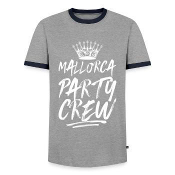 Mallorca Party Crew Spruch - Männer Kontrast-T-Shirt - Grau/Navy  - Vorne - AI Model Female 172 light (172cm) & AI Model Male 178 light (178cm)