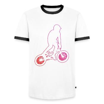 Femmes BMX Jeunes Vélos Hommes Cyclisme BMX Vélo - T-shirt contrasté Homme - blanc/noir - Devant - AI Model Female 172 light (172cm) & AI Model Male 178 dark (178cm)