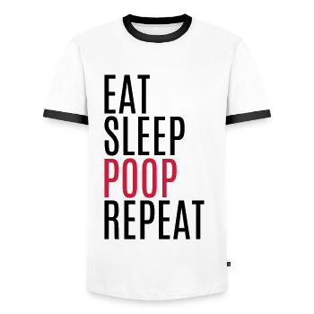 Mangez sommeil merde répéter idée cadeau drôle bébé - T-shirt contrasté Homme - blanc/noir - Devant - AI Model Female 172 light (172cm) & AI Model Male 178 dark (178cm)