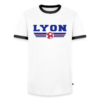 Lyon foot - T-shirt contrasté Homme - blanc/noir - Devant - AI Model Female 172 light (172cm) & AI Model Male 178 dark (178cm)