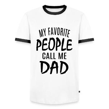 Vater Sohn Tochter Papa Töchter Lieblingsmenschen - Männer Kontrast-T-Shirt - Weiß/Schwarz - Vorne - AI Model Female 172 light (172cm) & AI Model Male 178 dark (178cm)