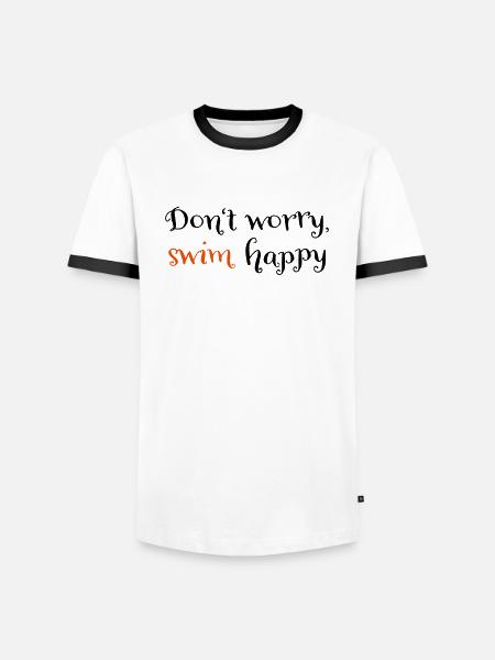 schwimmen - T-shirt contrasté Homme - blanc/noir