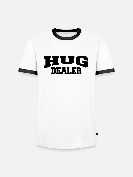 Hug Dealer - Männer Kontrast-T-Shirt - Weiß/Schwarz