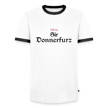 Sir Donnerfurz - T-shirt contrasté Homme - blanc/noir - Devant - AI Model Female 172 light (172cm) & AI Model Male 178 dark (178cm)