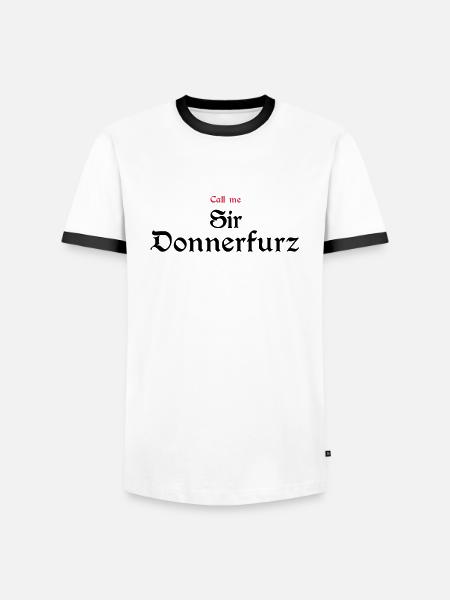 Sir Donnerfurz - Männer Kontrast-T-Shirt - Weiß/Schwarz