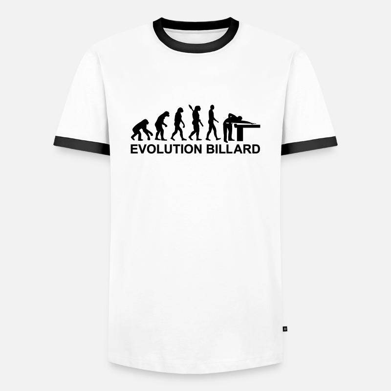 Évolution Billard - T-shirt contrasté Homme - blanc/noir