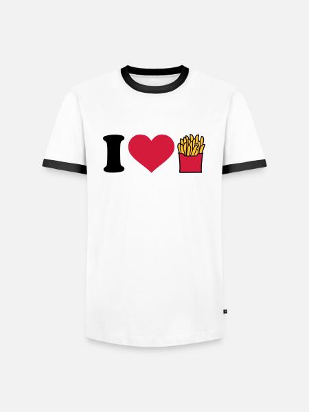 I love Fries - Men's Ringer Shirt - white/black