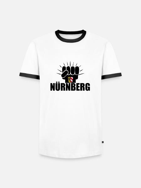 Nürnberg Power - Männer Kontrast-T-Shirt - Weiß/Schwarz
