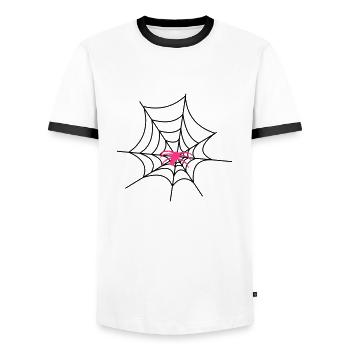 2541614 12357668 spinne - T-shirt contrasté Homme - blanc/noir - Devant - AI Model Female 172 light (172cm) & AI Model Male 178 dark (178cm)