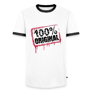 100% Original Stempel Cool - Men's Ringer Shirt - white/black - Front - AI Model Female 172 light (172cm) & AI Model Male 178 dark (178cm)
