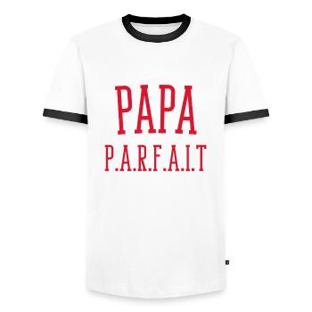 Papa parfait de père en fils - T-shirt contrasté Homme - blanc/noir - Devant - AI Model Female 172 light (172cm) & AI Model Male 178 dark (178cm)