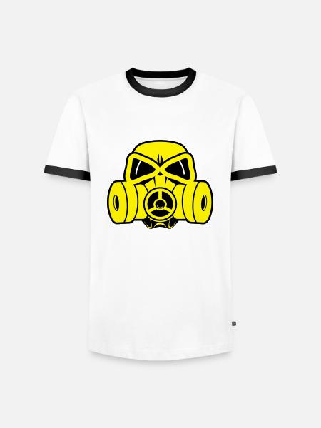 Gasmaske - Männer Kontrast-T-Shirt - Weiß/Schwarz
