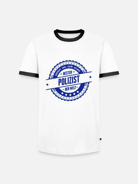 Bester Polizist - Männer Kontrast-T-Shirt - Weiß/Schwarz