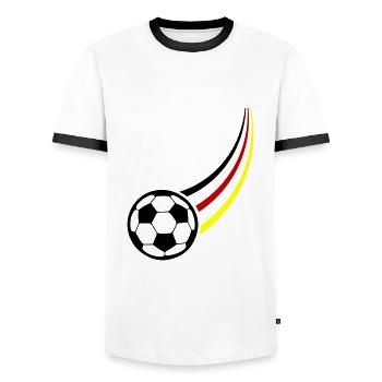 Soccer Team Germany - Men's Ringer Shirt - white/black - Front - AI Model Female 172 light (172cm) & AI Model Male 178 dark (178cm)
