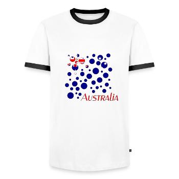 Australia Australien - Männer Kontrast-T-Shirt - Weiß/Schwarz - Vorne - AI Model Female 172 light (172cm) & AI Model Male 178 dark (178cm)