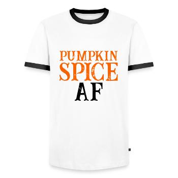 Citrouille Épice Af - T-shirt contrasté Homme - blanc/noir - Devant - AI Model Female 172 light (172cm) & AI Model Male 178 dark (178cm)