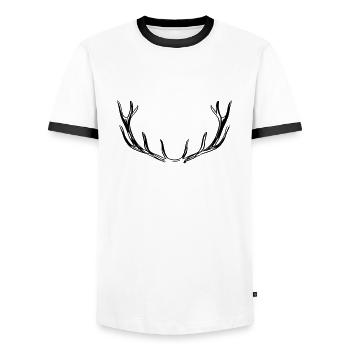 Vintage Hipster Antlers - Männer Kontrast-T-Shirt - Weiß/Schwarz - Vorne - AI Model Female 172 light (172cm) & AI Model Male 178 dark (178cm)