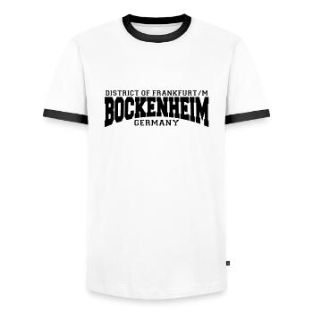 Francfort bockenheim - T-shirt contrasté Homme - blanc/noir - Devant - AI Model Female 172 light (172cm) & AI Model Male 178 dark (178cm)
