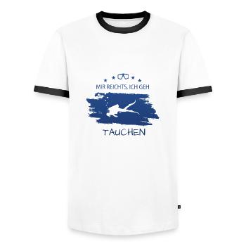 tauchen diving - Männer Kontrast-T-Shirt - Weiß/Schwarz - Vorne - AI Model Female 172 light (172cm) & AI Model Male 178 dark (178cm)