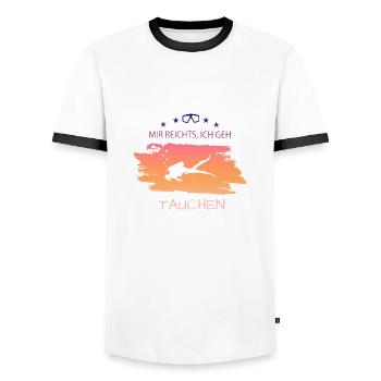 Tauchen Diving Mir reichts Spruch für Taucher - Männer Kontrast-T-Shirt - Weiß/Schwarz - Vorne - AI Model Female 172 light (172cm) & AI Model Male 178 dark (178cm)