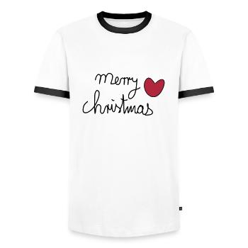Merry Christmas - Männer Kontrast-T-Shirt - Weiß/Schwarz - Vorne - AI Model Female 172 light (172cm) & AI Model Male 178 dark (178cm)