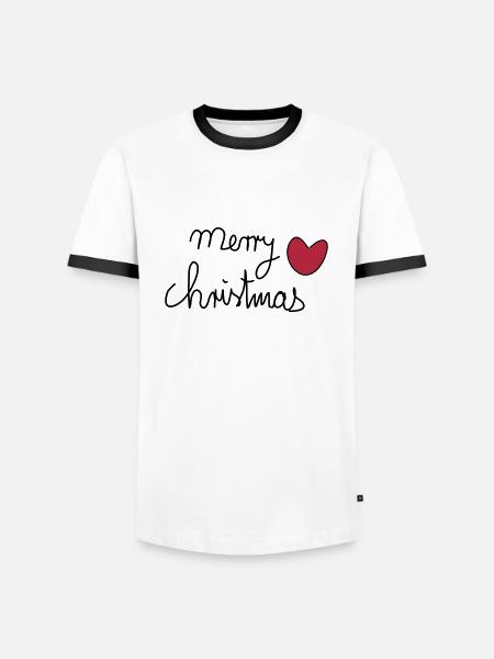 Merry Christmas - Männer Kontrast-T-Shirt - Weiß/Schwarz