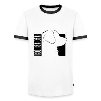 Leonberger Profil Chiens Chien Wilsigns - T-shirt contrasté Homme - blanc/noir - Devant - AI Model Female 172 light (172cm) & AI Model Male 178 dark (178cm)